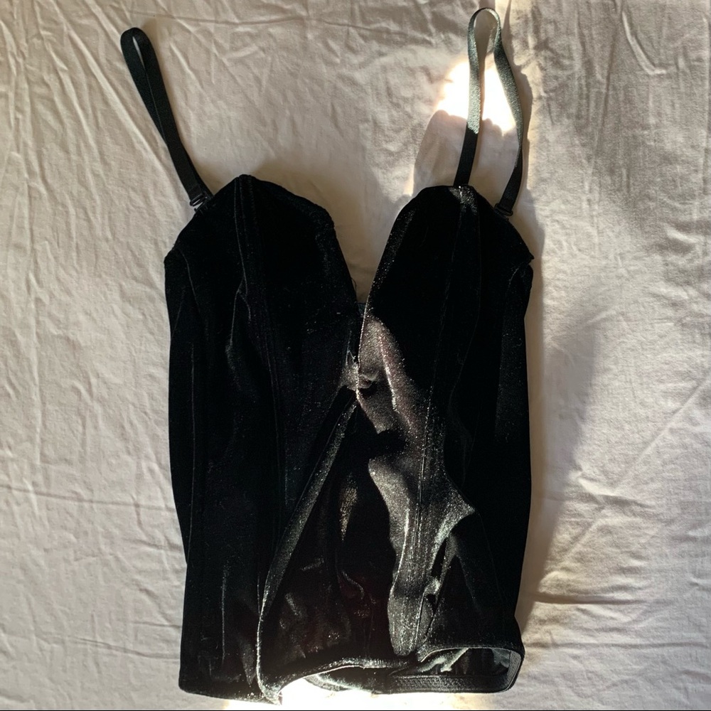Black Velvet Corset Top
